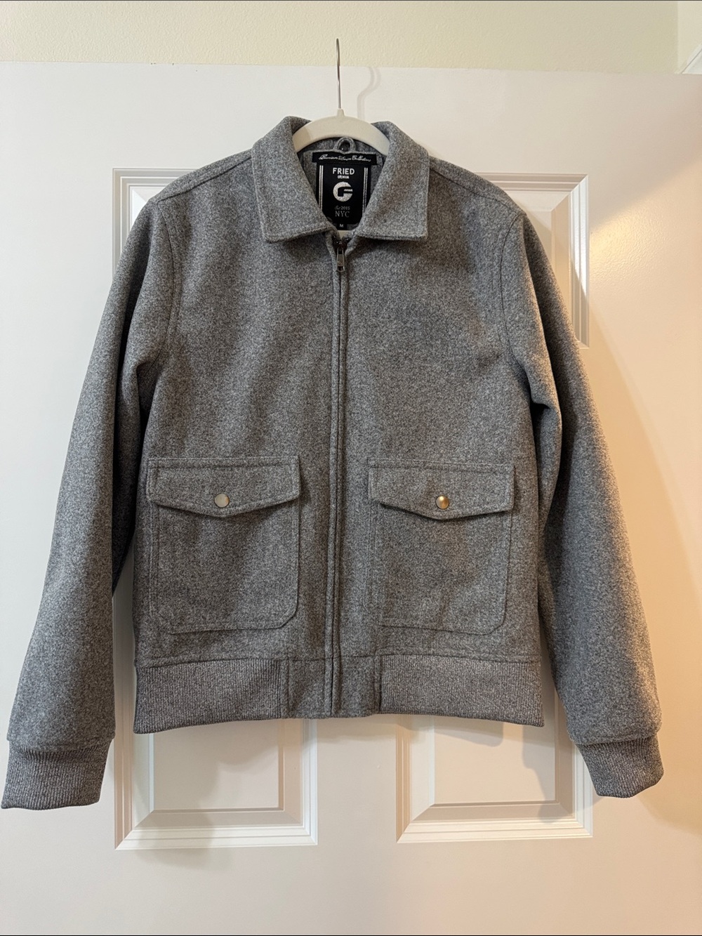 FRIED & BRONSON Men's Gray Lightweight Zip-Front Shirt Jacket